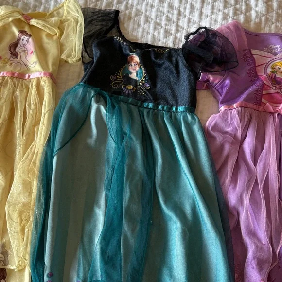 Disney Princess Nightgown Lot - Yellow, Teal, Purple, Yellow-Red - Picture 4 of 5